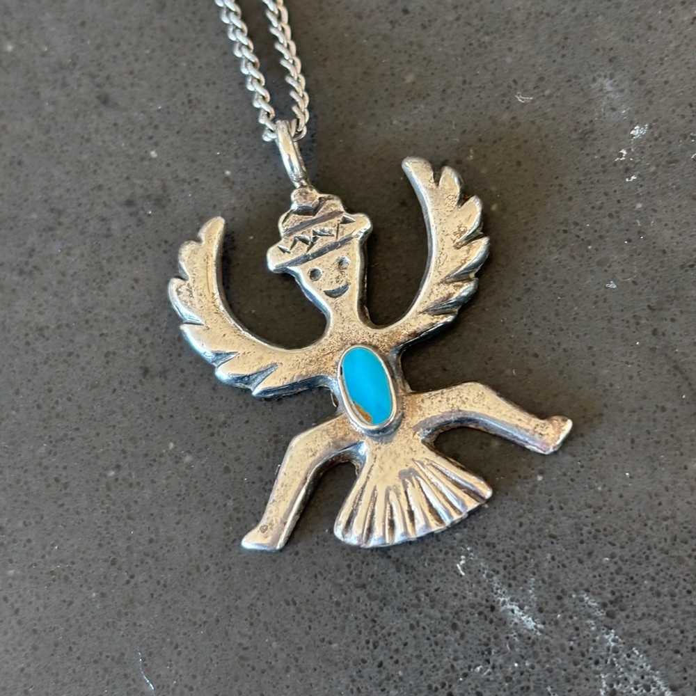 Knifewing Dancer Pendant Silver/Turquoise